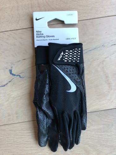 Medium Nike Alpha Youth Batting Gloves (New)