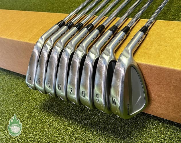 Used RH Ping Green Dot i230 Irons 3-PW TI S200 Stiff Flex Steel Golf Set