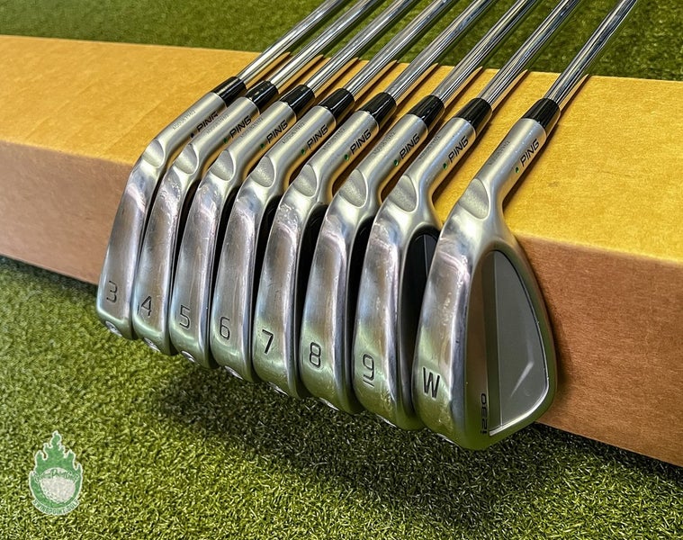 Used RH Ping Green Dot i230 Irons 3-PW TI S200 Stiff Flex Steel Golf Set