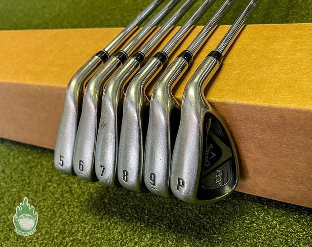 Used RH Callaway X2 Hot Irons 5-PW SpeedStep 85g Stiff Flex Steel Golf Club Set