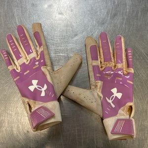 Used Under Armour BB/SB Batting Gloves Purple MD 11868-S000065207