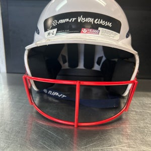 Used RIP-IT HELMET Batting Helmet w/Mask White M/L 11868-S000065187