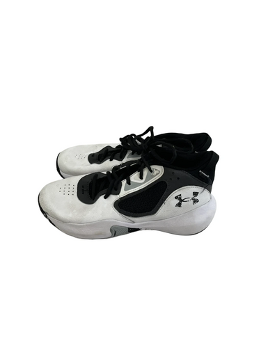 Used Under Armour LOCKDOWN 6 Basketball Shoes Y White And Black Junior 05.5 11692-S000142527