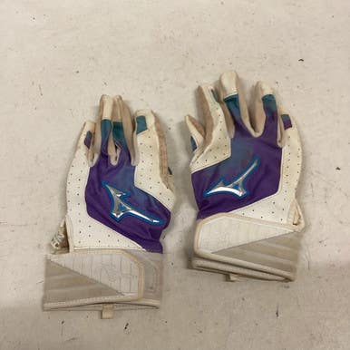 Used Mizuno BB/SB Batting Gloves White And Purple SM 11725-S000491001