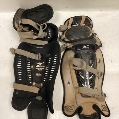Used Mizuno SAMURAI YOUTH 14.5 Catchers Leg Guards Black Youth 11725-S000491494