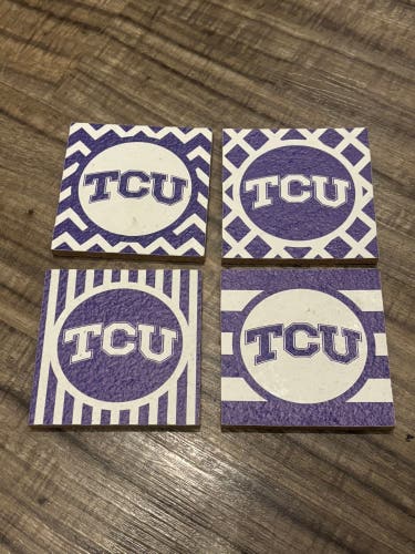 TCU Horned Frogs 4 Piece Coaster Set Texas Christian University