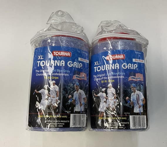 Tourna Grip XL Dry Feel 2 Pack Of 50 Grips (Blue)