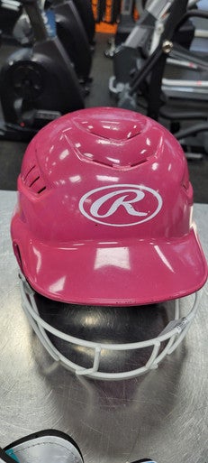 Used Rawlings BATTING HELMET WITH MASK Batting Helmet w/Mask Pink One Size 11497-S000152845