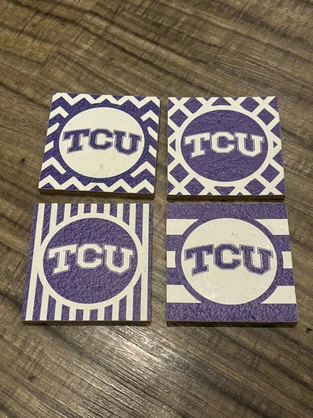 Texas Christian University TCU Horned Frogs 4 Piece Coaster Set