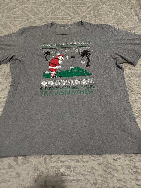 Travis Mathew Golf Christmas Short Sleeve Shirt Adult Large