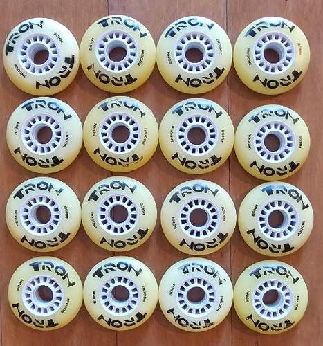 Tron indoor 80mm Roller Wheels. Set of 16 (New)