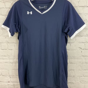 Under Armour 1326615 Women's HEATGEAR Fitted Soccer Jersey Navy White Medium