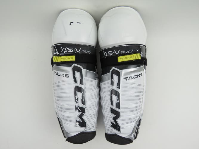 CCM Tacks AS-V PRO NHL Pro Stock Hockey Player Protective Shin Pads Senior Size 14"