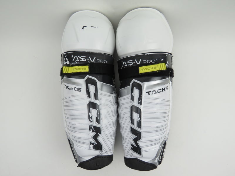 CCM Tacks AS-V PRO NHL Pro Stock Hockey Player Protective Shin Pads Senior Size 14"