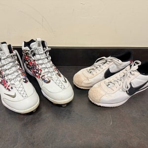 Jackie Robinson Day Gray Men's Size M 12.0 (W 13.0) Adult Nike Griffey High Top Metal (Used)