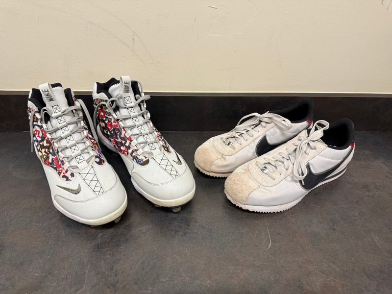 Jackie Robinson Day Gray Men's Size M 12.0 (W 13.0) Adult Nike Griffey High Top Metal (Used)