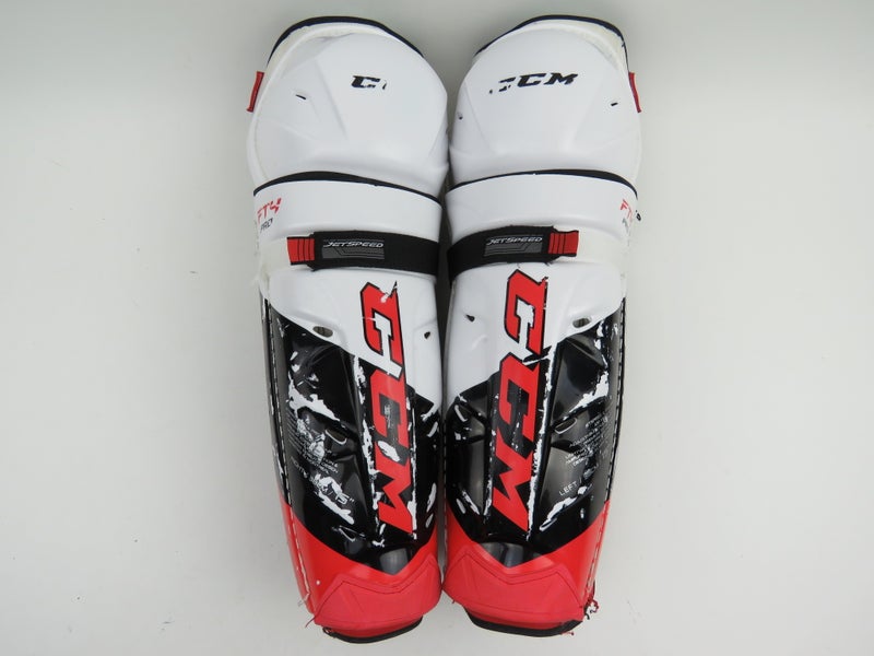 CCM JetSpeed FT4 PRO NHL Pro Stock Ice Hockey Player Shin Pads Protective Senior Size 15"