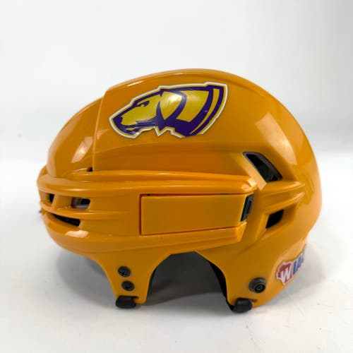 Used Sunflower Yellow CCM Tacks 910 Helmet | Medium | E487