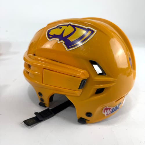 Used Sunflower Yellow CCM Tacks 910 Helmet | Small | E483
