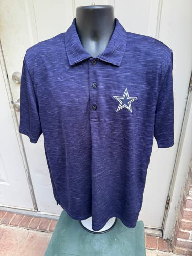 Dallas Cowboys Authentic, Short Sleeve, Polo, Navy, Size Large (Used)