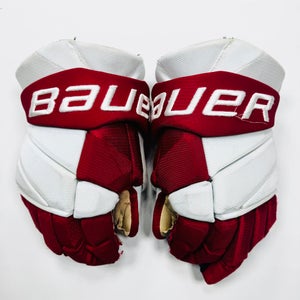 Boston University Bauer Vapor Hyperlite Hockey Gloves-14"-Single Layer Palm
