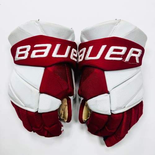Boston University Bauer Vapor Hyperlite Hockey Gloves-14"-Single Layer Palm