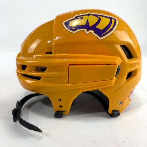 Used Sunflower Yellow CCM Tacks 910 Helmet | Small | E485