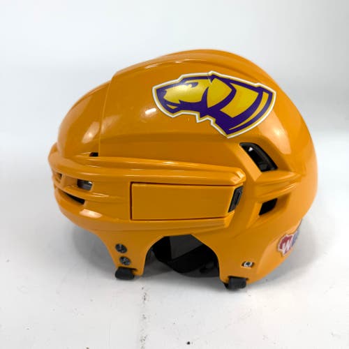 Used Sunflower Yellow CCM Tacks 910 Helmet | Small | E486