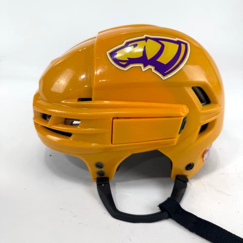 Used Sunflower Yellow CCM Tacks 910 Helmet | Small | E501