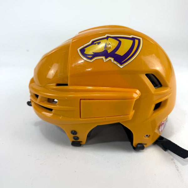 Used Sunflower Yellow CCM Tacks 910 Helmet | Small | E505