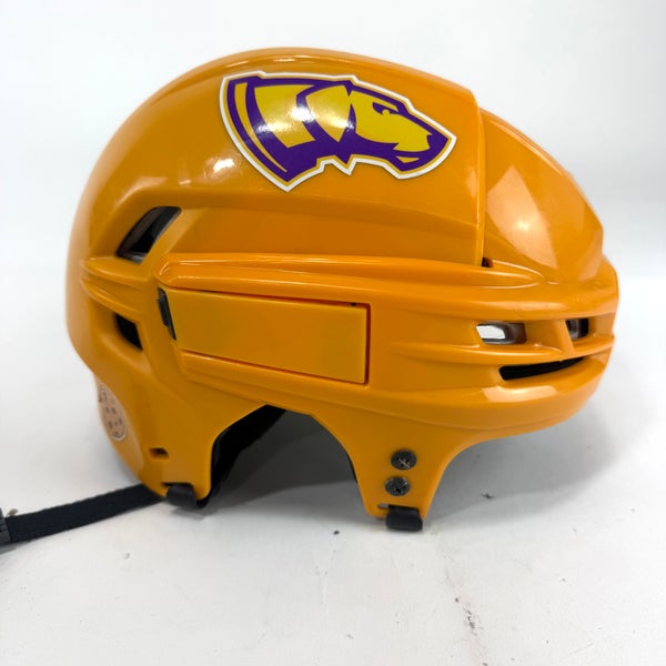 Used Sunflower Yellow CCM Tacks 910 Helmet | Medium | E492