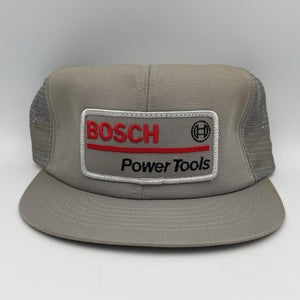 Vintage Bosch Power Tools Trucker Hat Gray Snapback Mesh Swingster Patch Cap