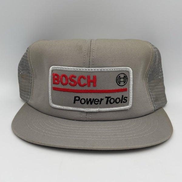 Vintage Bosch Power Tools Trucker Hat Gray Snapback Mesh Swingster Patch Cap