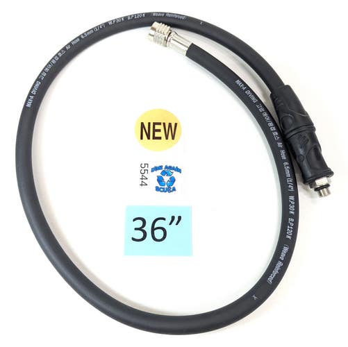 NEW 36" Scuba Dive Regulator Hose 2nd Stage or Octo Black With Hose Protector