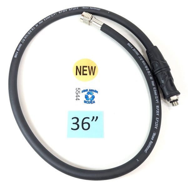 NEW 36" Scuba Dive Regulator Hose 2nd Stage or Octo Black With Hose Protector