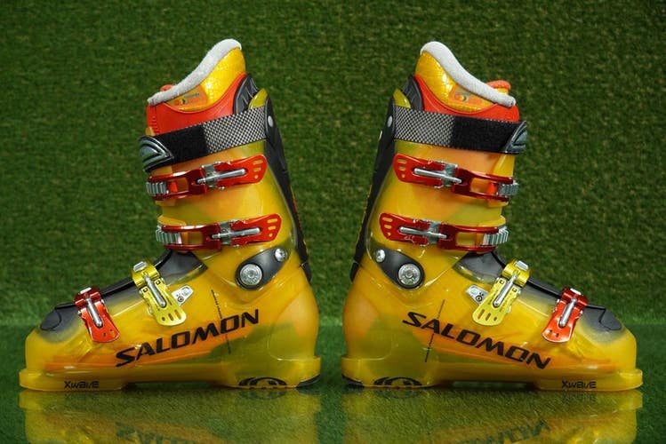 SALOMON X-WAVE 10 MEN'S SKI BOOTS FLEX 110 YELLOW - SIZE 28.5, US 10.5, EU 45