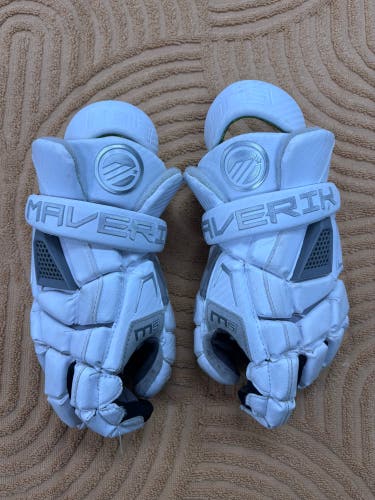 White Maverik M5 Lacrosse Gloves 12" (Used)