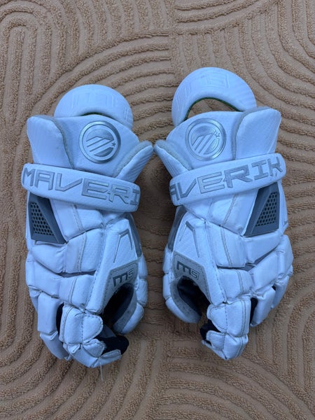 White Maverik M5 Lacrosse Gloves 12" (Used)
