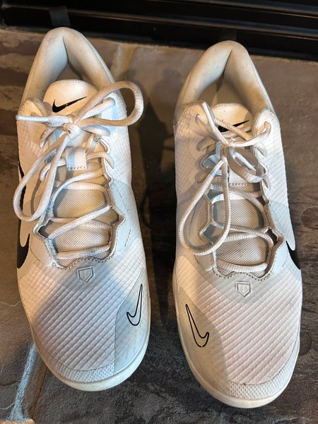 White Men's Size M 12.0 (W 13.0) Adult Nike Force Zoom Trout 9 Elite Low Top Molded Cleats (Used)