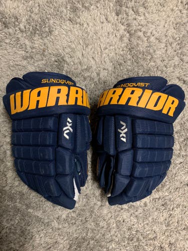 Warrior Franchise AX1 Pro Stock Hockey Gloves 13N Sundqvist St Louis Blues