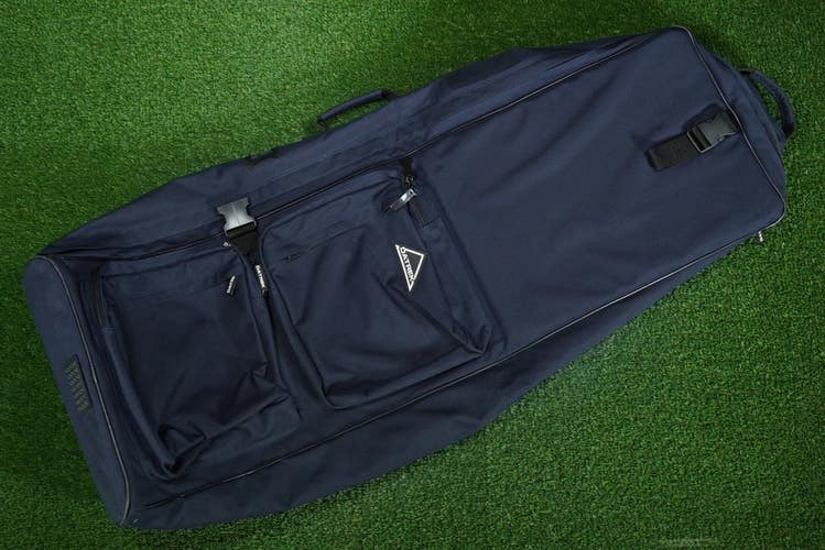 DATREK ROLLING PADDED GOLF TRAVEL BAG WITH STRAP, NAVY BLUE