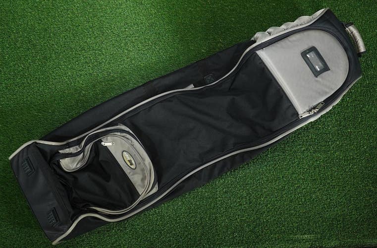 BAG BOY T6 ROLLING PADDED GOLF TRAVEL BAG TRAVEL COVER, BLACK / SILVER ~ LOOK!!