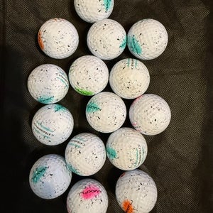 15 Near Mint (AAAA) Maxfli Straightfli Golf Balls Assorted Graffiti w/Mesh Bag