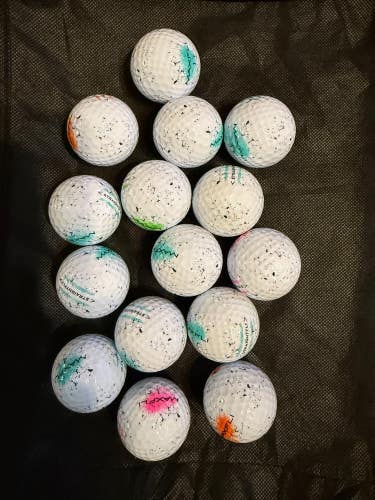 15 Near Mint (AAAA) Maxfli Straightfli Golf Balls Assorted Graffiti w/Mesh Bag