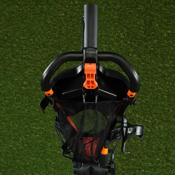 CLICGEAR MODEL 3.5+ PUSH PULL 3 WHEEL GOLF BAG PUSHER, ORANGE