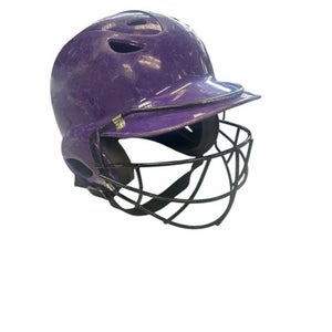 Used Rawlings STANDARD Batting Helmet w/Mask Purple SM 11862-S000089276