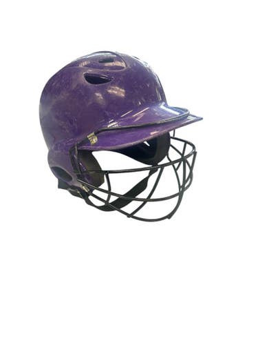 Used Rawlings STANDARD Batting Helmet w/Mask Purple SM 11862-S000089276