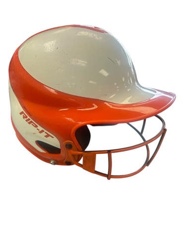 Used RIP-IT STANDARD Batting Helmet w/Mask Orange And White S/M 11862-S000089381