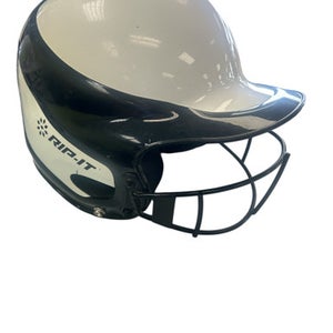 Used RIP-IT VISION Batting Helmet w/Mask Black And White S/M 11862-S000089382