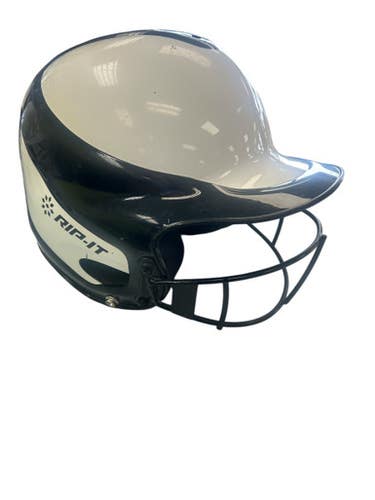 Used RIP-IT VISION Batting Helmet w/Mask Black And White S/M 11862-S000089382